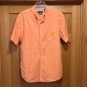 Chaps Men's Easy Care Orange Short Sleeve Shirt